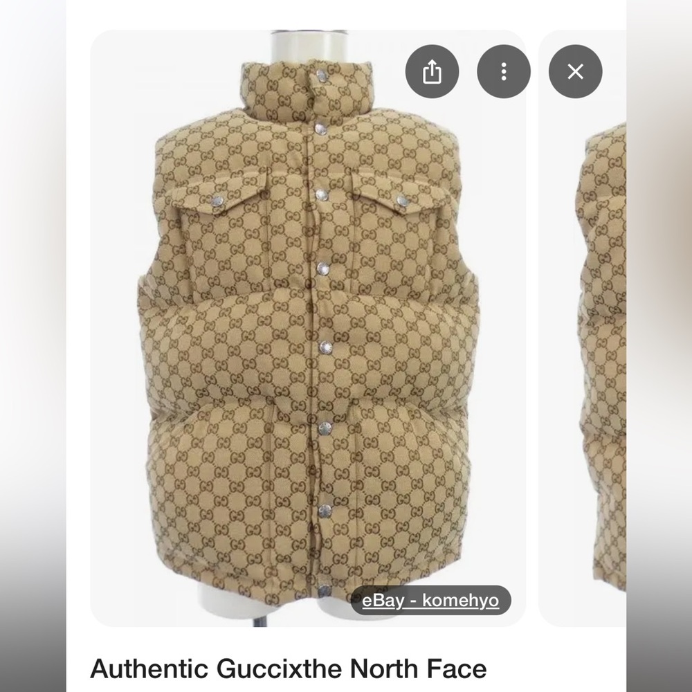 Gucci Beige Monogram Down Vest